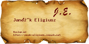 Janák Eligiusz névjegykártya